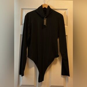 PrettyLittleThing Black High Neck Bodysuit NWT Size 20